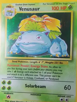 Pokemon TCG Base Set Venusaur Holo Rare Card 15/102 LP - Image 3