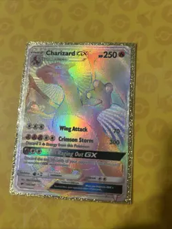 Rainbow Charizard GX Silver Foil Fan Art Textured Display Card NM - Image 3