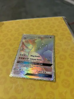 Rainbow Charizard GX Silver Foil Fan Art Textured Display Card NM - Image 4