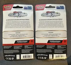 Pokemon Stellar Crown Booster Pack With Coin And Bonus Card - Lot of 2 packs - Image 2