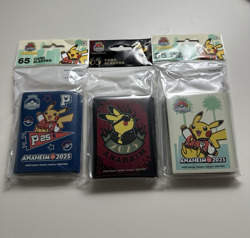 Pokemon World Championships 2025 Anaheim Set Of 3 Card Sleeves 65 Each IN HAND - Image 1