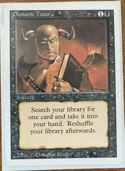 Demonic Tutor Revised Edition Regular. Magic The Gathering Trading Card Game NM - Image 1