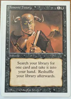 Demonic Tutor Revised Edition Regular. Magic The Gathering Trading Card Game NM - Image 1