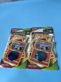 Pokemon Sword & Shield Vivid Voltage Booster Pack w/ 3 Promo Cards & Coin lot 2 - Image 1