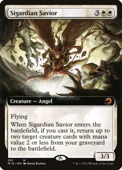 FOIL Sigardian Savior Innistrad: Midnight Hunt Magic MTG Creature CARD 1x (331) - Image 1