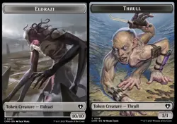 MTG Eldrazi (0001) // Thrull (0018) Double-Sided Token - Foil NM-Mint Commander - Image 1