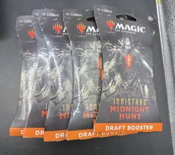 MTG Magic The Gathering Innistrad Midnight Hunt Draft Booster Lot Of 5 Packs - Image 1