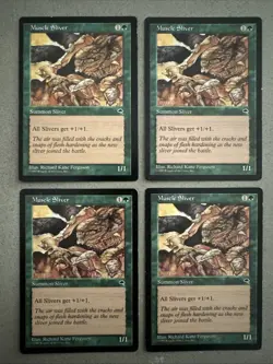 Magic The Gathering Tempest 4x Muscle Sliver MTG Playset - Image 1
