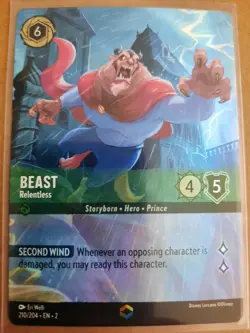Beast Relentless Enchanted NM/M Lorcana Disney Holo - Image 1