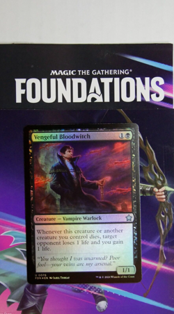 MTG FDN: Vengeful Bloodwitch (Creature Vampire Warlock) Regular Foil Foundations - Image 1