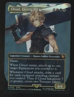 2025 MTG Final Fantasy Borderless Surge Foil 0210 Cloud Ex-Soldier - Image 1