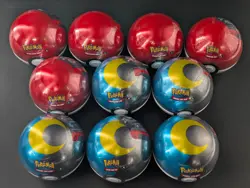 Lot of (10) Sealed Pokemon Pokeball Tins - 30 Sealed Pack Total - Image 1