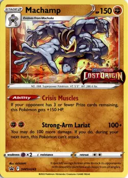 Pokemon - Machamp - SWSH243 - Lost Origin - PRERELEASE HOLO PROMO - NM/M - NEW - Image 1