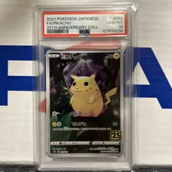 2021 Pokemon Japanese Full Art Pikachu 25th Anniversary Coll PSA 10 Gem Mint #1 - Image 1