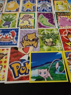 Pokemon Merlin Topps 1999 - Lot of 38 Stickers, Including 3 Foils - Image 5