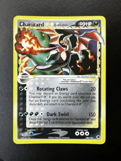 Pokemon Gold Star Charizard EX Dragon Frontiers 100/101 Holo Heavy Play (HP) - Image 1