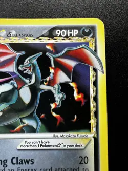 Pokemon Gold Star Charizard EX Dragon Frontiers 100/101 Holo Heavy Play (HP) - Image 3