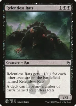 Relentless Rats x1 Masters 25 MTG Magic the Gathering Black Creature Card - Image 1