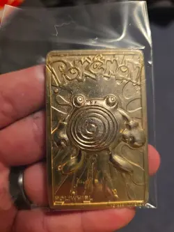 POLIWHIRL 1999 Pokemon Gold Plated Card Nintendo Burger King - Image 1