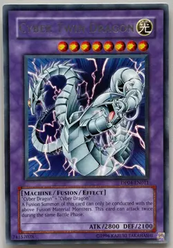 Yu-Gi-Oh! CYBER TWIN DRAGON Card Moderate Play 1996 DP04-EN011 - Image 1