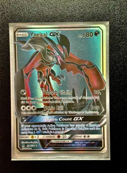 Yveltal GX Full Art Holo Card 124/131 W/ Naganadel and Guzzlord Gx Tag Team GX - Image 1