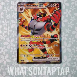 Pokemon Card Incineroar Ex 187/162 Secret Rare Scarlet Violet Temporal Forces LP - Image 1