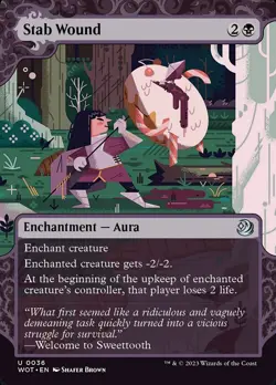 4x Stab Wound - NM - WOE: Enchanting Tales - SPARROW MAGIC mtg - Image 1