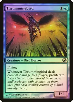 MTG Thrummingbird Foil x1 Scars of Mirrodin MTG Magic the Gathering Blue Card - Image 1