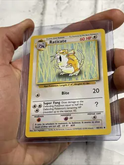 Raticate 40/102 Base Set Unlimited Pokemon TCG Card Vintage WOTC Uncommon NM Vtg - Image 2