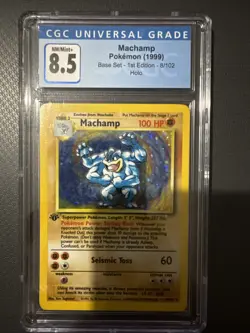 1999 Pokemon Machamp Holo 1st Edition Base Set CGC 8.5 - Image 1