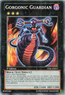 Yugioh! LP Gorgonic Guardian - LVAL-EN051 - Common - 1st Edition Lightly Played, - Image 1