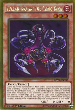 Yugioh! LP Vulcan Dragni the Cubic King - MVP1-ENG37 - Gold Rare - 1st Edition L - Image 1