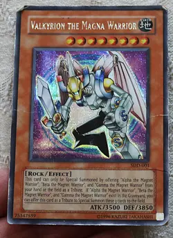 YUGIOH Valkyrion the Magna Warrior SDD-001 Secret Rare Promo MP - Image 1