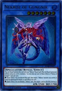 Yugioh! LP Nekroz of Gungnir - BLAR-EN077 - Ultra Rare - 1st Edition Lightly Pla - Image 1