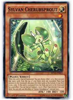 Yugioh! LP Sylvan Cherubsprout - MP15-EN013 - Common - 1st Edition Lightly Playe - Image 1