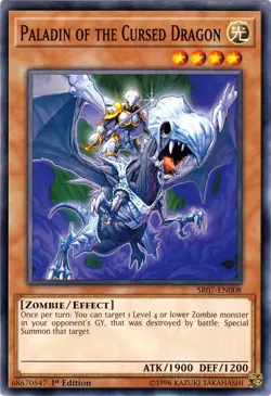 Yugioh! LP Paladin of the Cursed Dragon - SR07-EN008 - Common - 1st Edition Ligh - Image 1