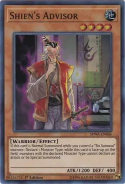 Yugioh! LP Shien's Advisor - SPWA-EN046 - Super Rare - 1st Edition Lightly Playe - Image 1