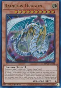 Yugioh! LP Rainbow Dragon - SDCB-EN041 - Ultra Rare - 1st Edition Lightly Played - Image 1