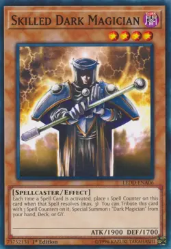 Yugioh! LP Skilled Dark Magician - LEDD-ENA06 - Common - 1st Edition Lightly Pla - Image 1