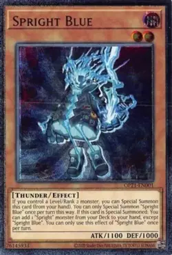 Yugioh! LP Spright Blue - OP21-EN001 - Ultimate Rare - Unlimited Edition Lightly - Image 1