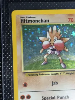 Hitmonchan 7/102 Holo Rare Base Set Unlimited Pokemon card WOTC 1999 Vintage TCG - Image 2