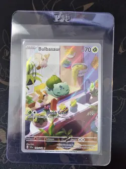 Pokemon TCG Bulbasaur Holo Card 143/142 Stellar Crown Illustration Rare Full Art - Image 1
