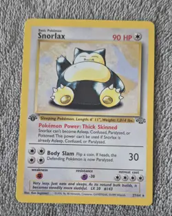 Pokemon TCG Snorlax Jungle Regular No Holo Card 27/64 First Edition Vintage - Image 1