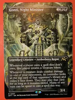 MTG, AETHERDRIFT: GONTI, NIGHT MINISTER ,RARE, REGULAR #0357, DFT, NM BORDERLESS - Image 1