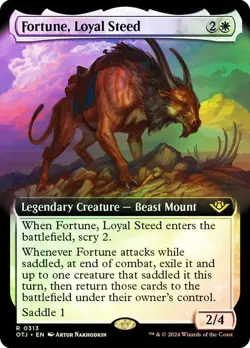 Fortune, Loyal Steed Foil Extended Art Outlaws of Thunder Junction NM MTG - Image 1