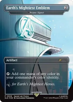 MTG Arcane Signet as Earth's Mightiest Emblem Marvel X Secret Lair Card - Image 1