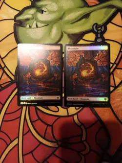 X2 Mountain Stainglass Foil (Showcase) Dominaria United MTG MINT - Image 1