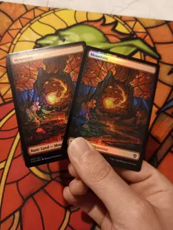 X2 Mountain Stainglass Foil (Showcase) Dominaria United MTG MINT - Image 2