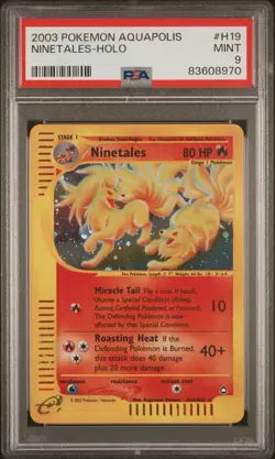 2003 Pokemon Aquapolis Ninetales - Holo #H19 PSA 9 - Image 1