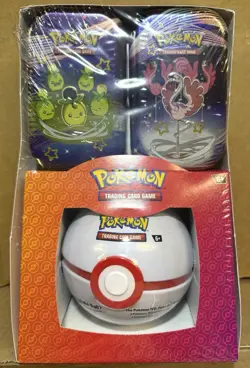 Brand New 3-Pack Sealed Pokemon TCG Paldean Fates Tin (2) and Poke Ball Tin - Image 1